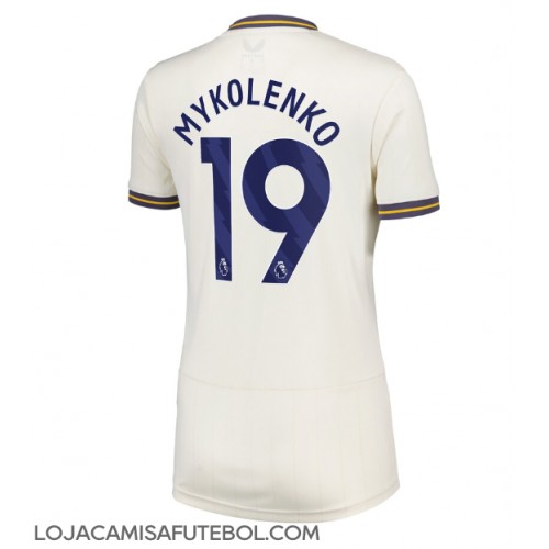 Camisa de Futebol Everton Vitaliy Mykolenko #19 Equipamento Alternativo Mulheres 2024-25 Manga Curta